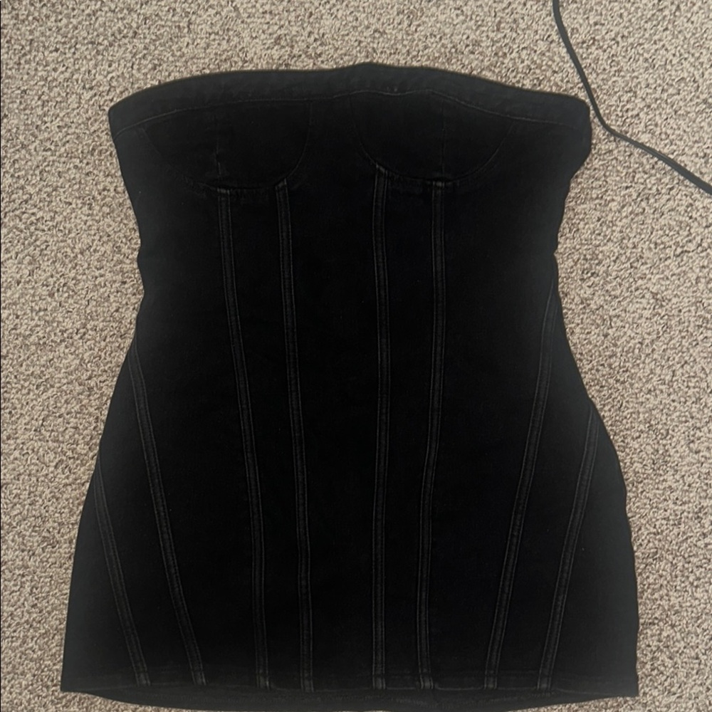 Pretty Little Thing Black Denim Dress